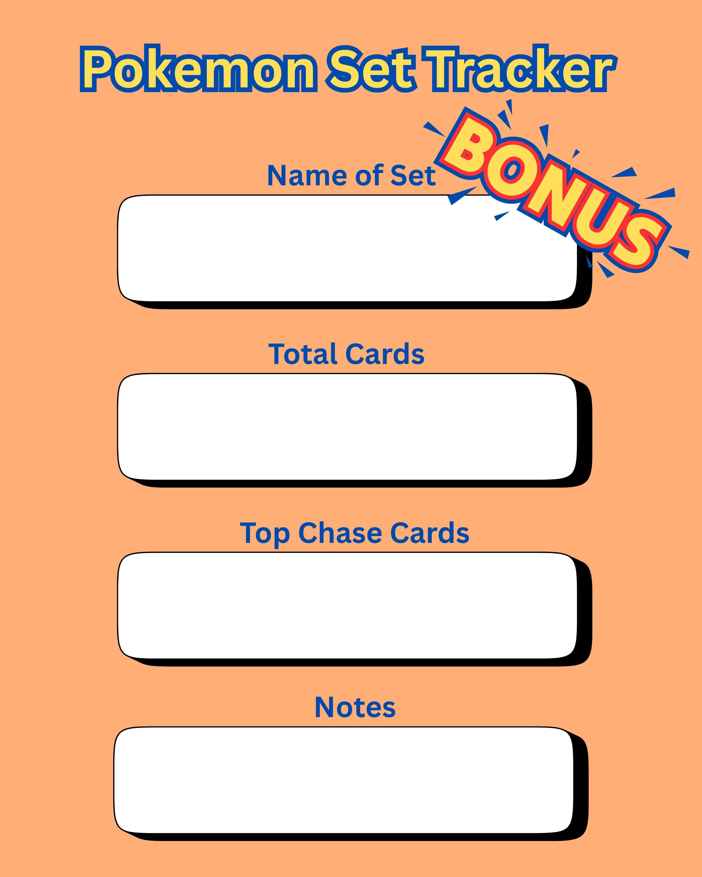 Pokmon Card Collection Tracker | Google Sheets + Printable (Digital  Download)