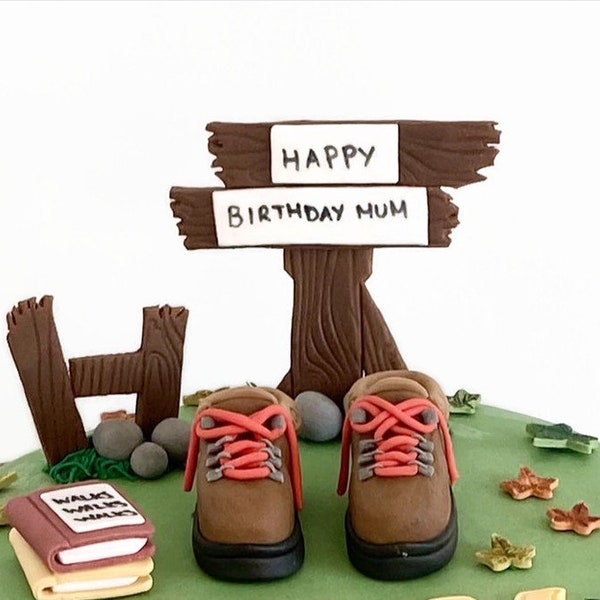 Walking boots cake decorations