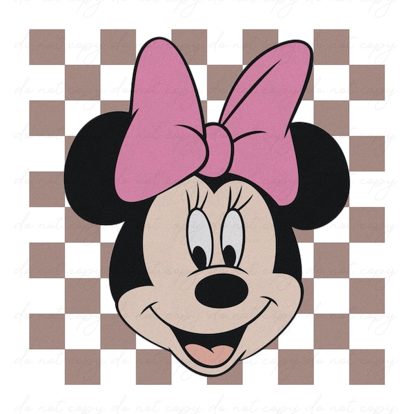 Minnie Mouse Vintage Checker PNG DIGITAL FILE trendy design