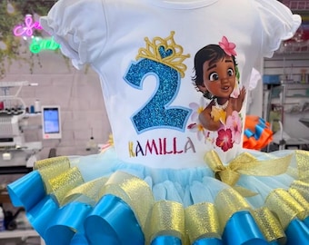 Blau Moana Geburtstag Tutu Set