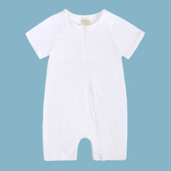 One Piece White Cotton Pajamas Etsy