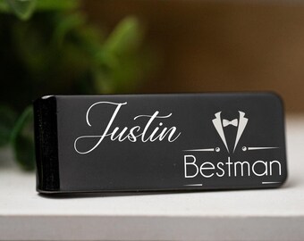 Money Clip, Cheap Groomsman Gift, Personalized Gifts for Men, Groomsmen Proposal, World's Best Dad, Custom Groomsmen Gift, Gift for Grandpa