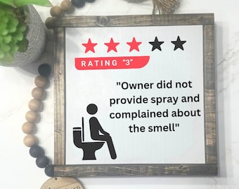 Would poop here again, Funny Bathroom Sign, Funny Restroom decor, Funny Gift for Friend, Bathroom shelf decor, Guest Bathroom Decor