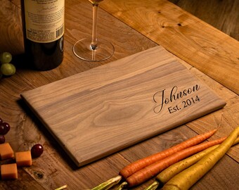 Personalized Cutting Board Wedding Gift, Bamboo Charcuterie Board, Housewarming Gift, Bridal Shower, Engraved Engagement Present