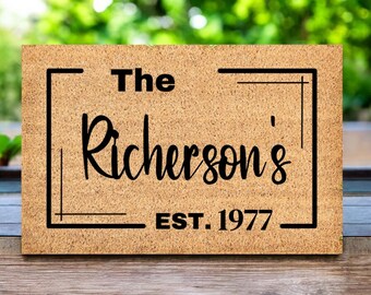 Personalized Doormat - Custom Doormat Gifts - Housewarming Gift - Custom Door Mat For Grandparents - Customized Coir Mat - Wedding Shower