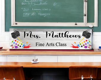 Personalized Teacher Desk Name Plate, Art Teacher Gift, Custom Teacher Desk Name Plate, Name Plate For Desk, Teacher Appreciation Gift