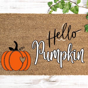Hello Pumpkin Doormat, Fall Decorations, Fall Decor, Pumpkin Decor, Fall Decor for Home, Fall Doormat, Door mat for Fall, Welcome Mat Cute