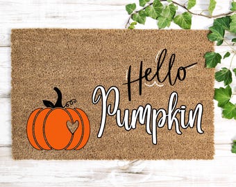 Hello Pumpkin Doormat, Fall Decorations, Fall Decor, Pumpkin Decor, Fall Decor for Home, Fall Doormat, Door mat for Fall, Welcome Mat Cute