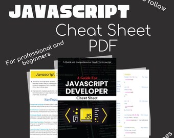 Ultimate JavaScript Cheat Sheet PDF - Comprehensive Coding Reference Guide for Developers and Students - Quick Syntax and Functions Overview