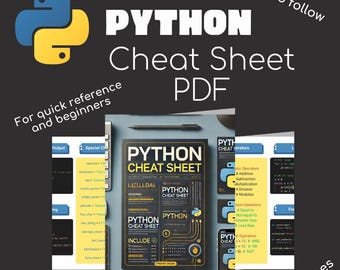 Python Cheat Sheet PDF – Beginner Coding Guide, Printable Digital Download, Learn Python Basics Fast, Programming Reference Chart
