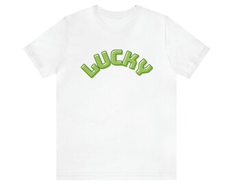 st patricks day shirt, lucky tshirt, shamrock, lucky lucky lucky, four leaf clover, green tshirt, st. patricks day tee