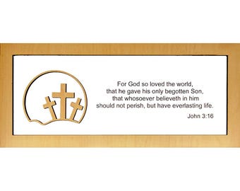 Religious Wall Art, 3D Crosses with John 3:16 Bible verse