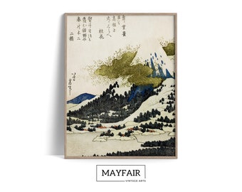 Printable Japanese Mountain Painting, Vintage Art , Asian Art Wall Art Digital Download | 10001