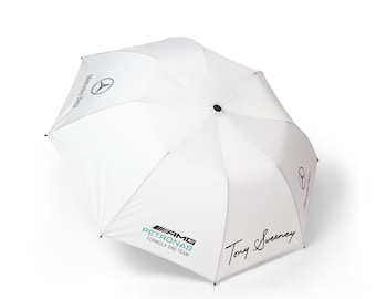 White/Grey Personalized Mercedes Benz Semi-Auto Umbrella