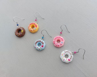 Handgemaakte bungelen & drop Donut oorbellen | Geweldig verjaardagscadeau | Feestelijk | meisjes sieraden | sieraden voor dames | Perfect bij elke outfit