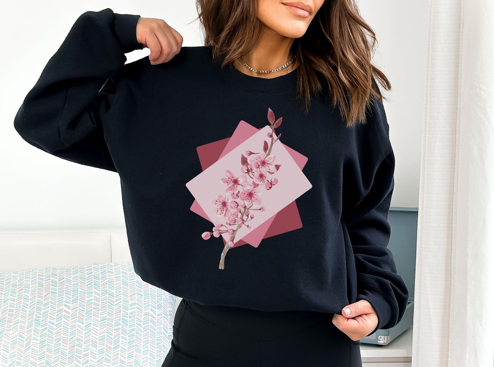 Sakura Crewneck Sweatshirt Japanese Cherry Blossom - Etsy