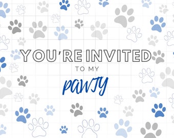 Dog Birthday Pawty Invite Download (Customization Available)