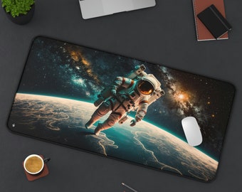 Astronaut Desk Mat, Space Mouse Pad, Aesthetic Desk Accessory, Extra Large Desk Mat, XXL Gaming Mouse Pad, Gift for Him