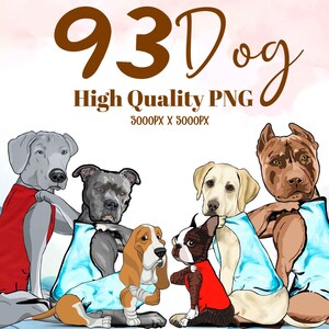 93 Quirky Funny Dog Clipart Bundle - Transparent Background Cartoon Dog Stickers Printable Humorous Dog Art Quirky Dog Stickers Pet Clipart