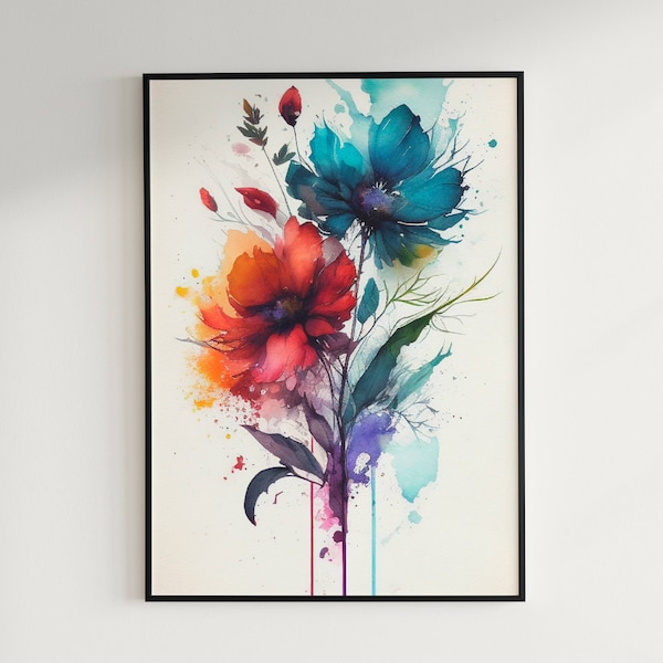 Water Color Flower Painting Downloadable Digital Art Print | Classic Prints | Art Print | 300DPI | Bouquet | Mothers Day