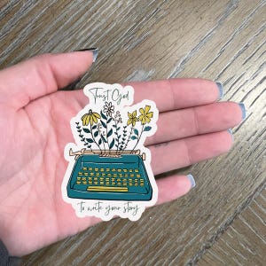 Sticker vertrouw op God om je verhaal te schrijven l Christelijke sticker l Bijbelsticker l Jezus-sticker l Sticker Vertrouw op God