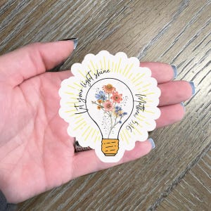 Sticker Let Your Light Shine l Christelijke sticker l Bijbelsticker l Jezus-sticker l Kindle-sticker l Laptopsticker l Sticker waterfles