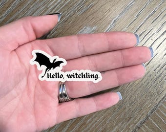 Hello Witchling Sticker l Bookish Sticker l Stamp Sticker l Book Sticker l Fantasy Sticker