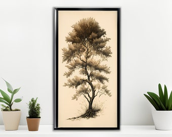 Modern Wall Decor with Minimal Tree Digital Print