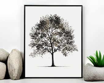 Elegant Minimalist Tree Wall Decor - Digital Download Art