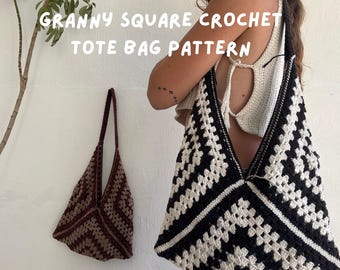 Granny Square Tote Bag Crochet Pattern, Crochet Pattern For Beginners, Summer Crochet Pattern, Cute Crochet, Boho Crochet Pattern, DIY