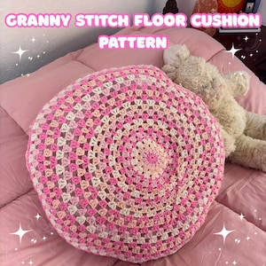 Granny Stitch Floor Cushion Crochet Pattern | PDF Crochet Pillow Pattern | Boho Home Decor, Easy crochet pattern