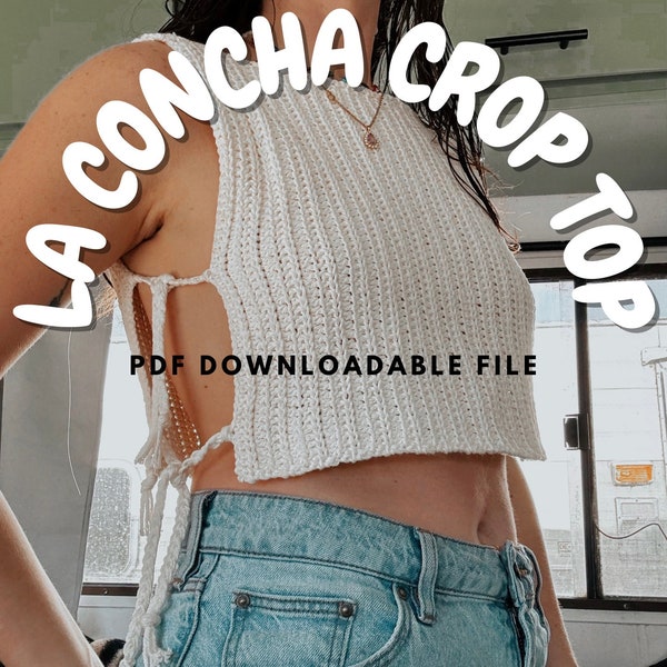 La Concha crop top crochet PDF summer beach pattern