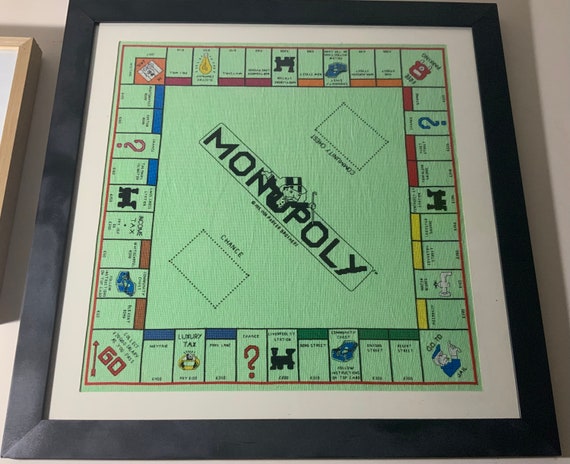 Monopoly Game Board Cross-stitch, Made-to-order 