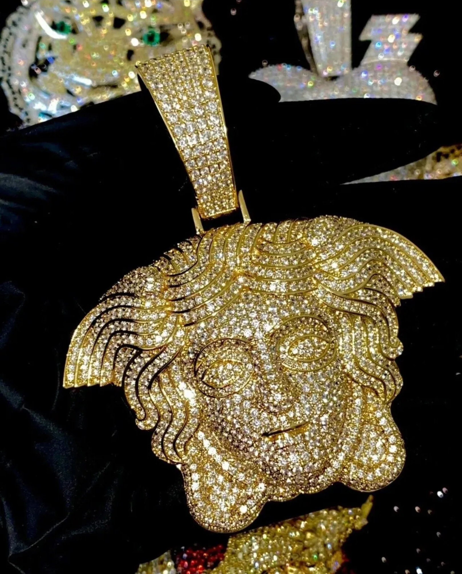 Versace iced out chain clearance