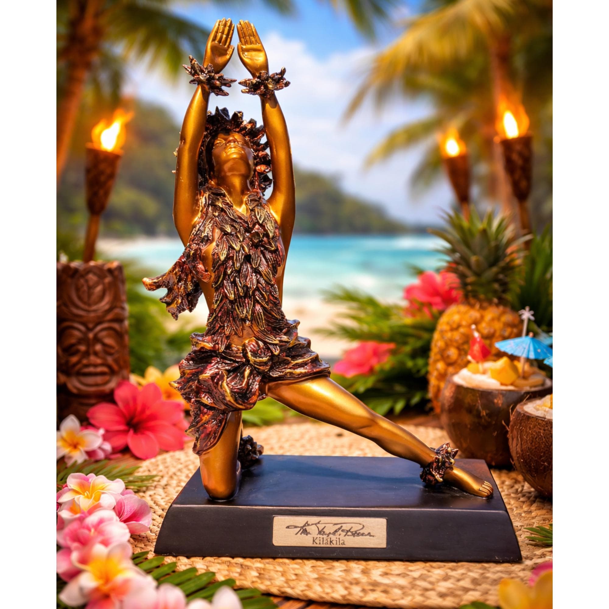 Kit Rae Statues Kim Taylor Reece Kila Kila Statue – Cold Cast Resin Hula Dancer (13 ...
