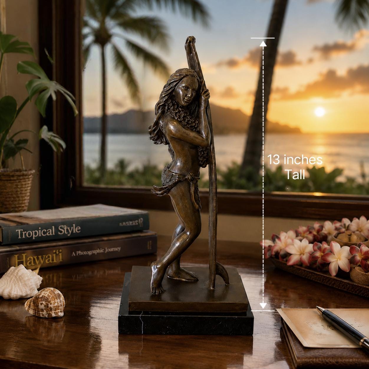 Kim Taylor Reece Bronze Hula Statue: Moe Kahakai 