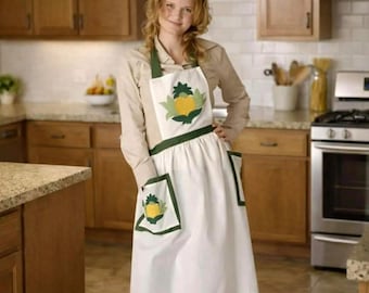 Handmade Quilted Apron – Floral Tropical Island Kitchen Accessory