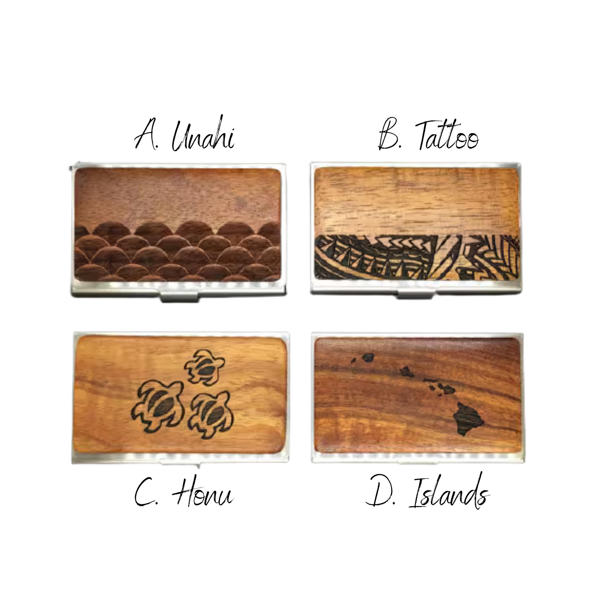 Unahi Pattern Specialty Items, Koa Business Card Case Engraved Designs (unahi, Tattoo ...