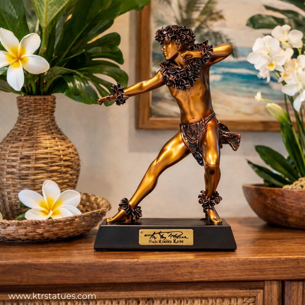希少★キム テイラー リース スタチュー pohakea - STATUE 銅像 Kim Taylor Reece Cold Cast Resin Kane Kahiko “ancient Hula” Statue