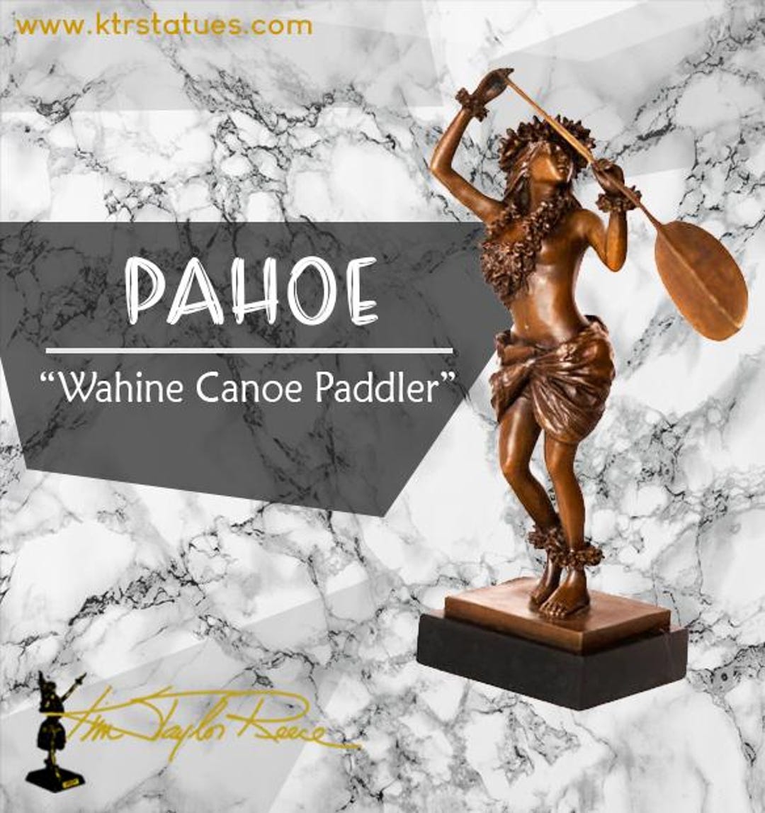 Kim Taylor Reece Bronze Statue: Wahine Canoe Paddler, Hawaiian Art - Etsy