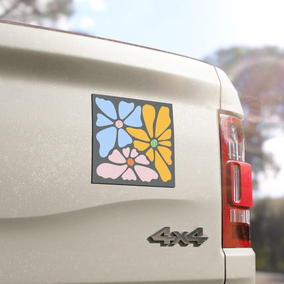 Subtle Fuck Trump Flowers Car Magnet, Floral FDT Bumper Magnet, Anti Trump Sticker, I Voted For Her, Female Rage, Womens Rights, Fuck Elon