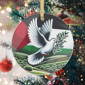 Palestine Peace Bird Ornament, Palestine Acrylic Ornament, Free Palestine Ornament, Gift For Palestinian, Palestine Gift, Palestine Donation