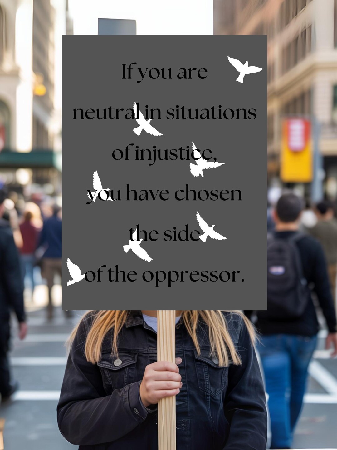 Neutral Injustice PRINTABLE Protest Poster, Retro Anti Trump Rally Sign ...