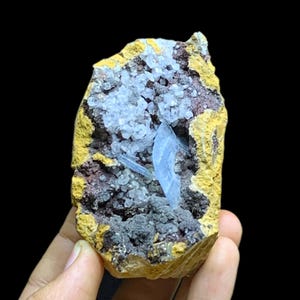 Rare Blue Barite Crystal from Sidi Lahcen, Nador, Morocco – 10x6x5 cm -197g -Natural Mineral Specimen