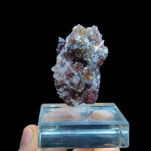 Manganese with Quartz & Calcite Crystal Cluster from Taouz, Morocco | 5x3x2 cm| Rare Mineral Specimen