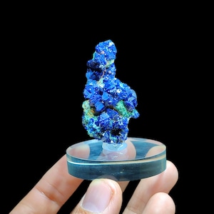 Azurite on Malachite from Oumjrane, Morocco – Vibrant Blue-Green Mineral 5x3x2 cm, 36g