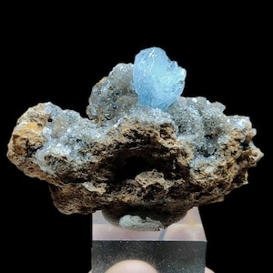 Unique Blue Barite Crystal from Sidi Lahcen, Nador, Morocco – 33g Specimen 5.5x4x3 cm