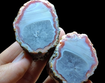 Marokkaanse agaat-geode – gepolijste natuurlijke agaat uit Sidi Rahal, Marokko, 147 g | 6 x 6 x 4 cm