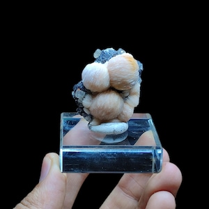 Cerusita con barita y galena de Midelt, Marruecos – Ejemplar mineral de 62 g (4 x 4 x 2 cm)