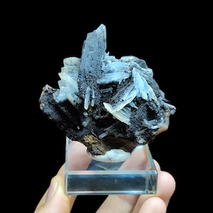 Blue Barite with Goethite from Sidi Lahcen, Nador, Morocco 7×7×5 cm 137 g – Unique Collectible Mineral Specimen